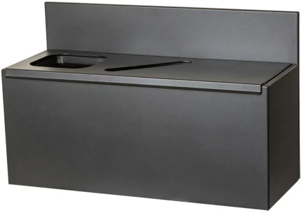 Lajitteluasema, jossa on 3 sisäsankoa 3x15L musta