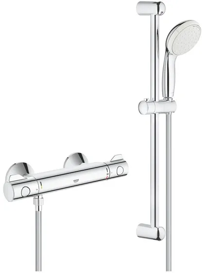 Grohe Tempesta II suihkusarja, sisältää Grohtherm 800 -termostaattihanasekoittimen, kromi